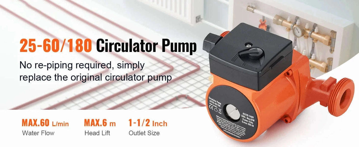 Hot Water Recirculating Pump 220V 3-Speed Quiet Operation-LPS25-4S-180 50LPM / EU / Poland