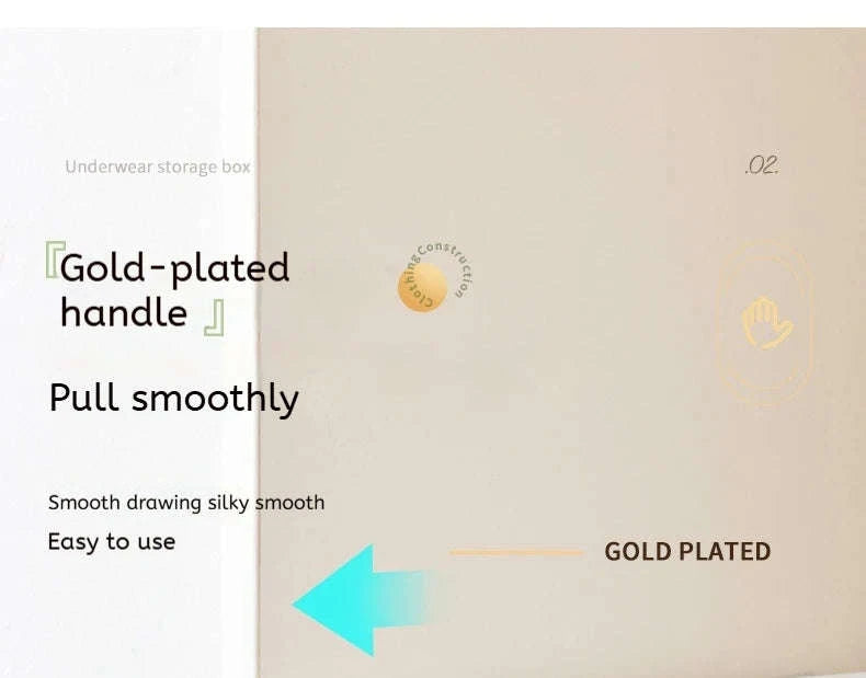 Household Underwear Organizer with Dust‑Proof Push‑Pull Drawer-Light Yellow / 6-10 Cells