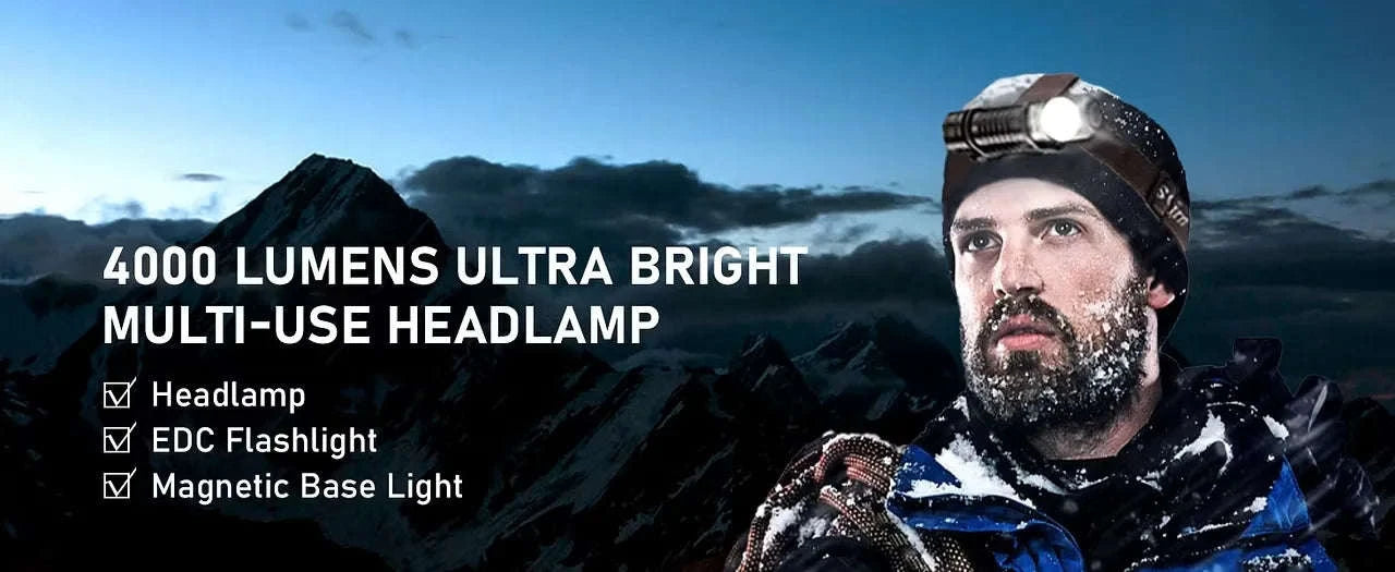 HS41 4000lm USB-C Rechargeable Headlamp with Magnetic Tail-5000K / China Mainland