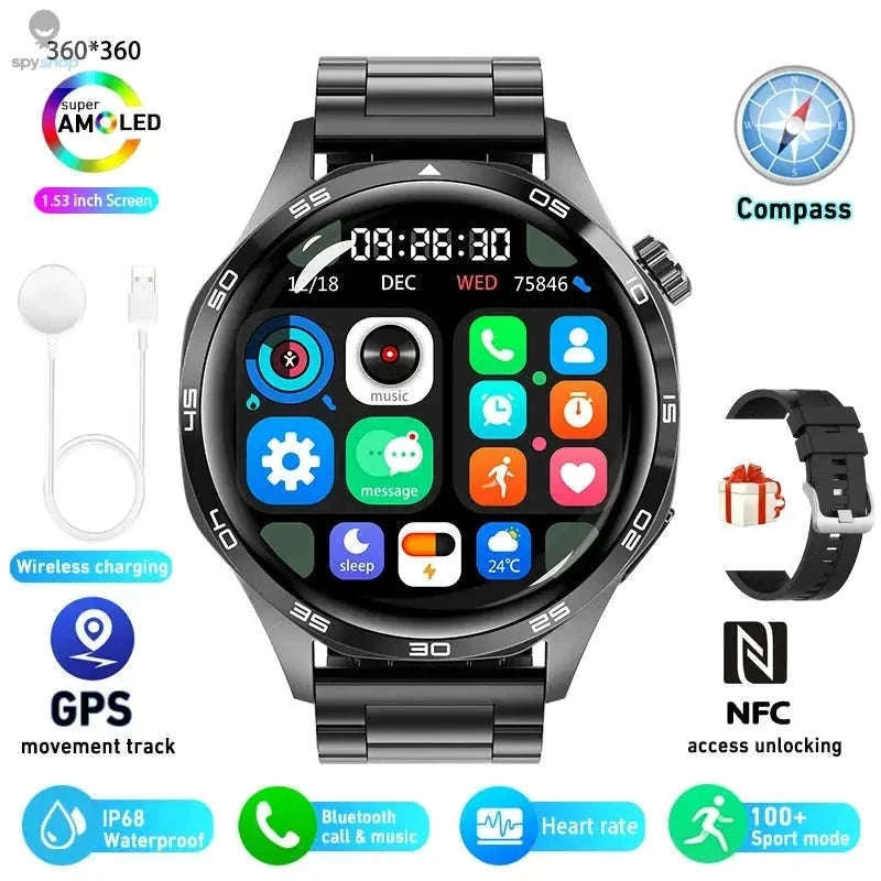 HUAWEI GT5 Pro Smartwatch with AMOLED Display, GPS & NFC-black steel / Watch GT5 PRO