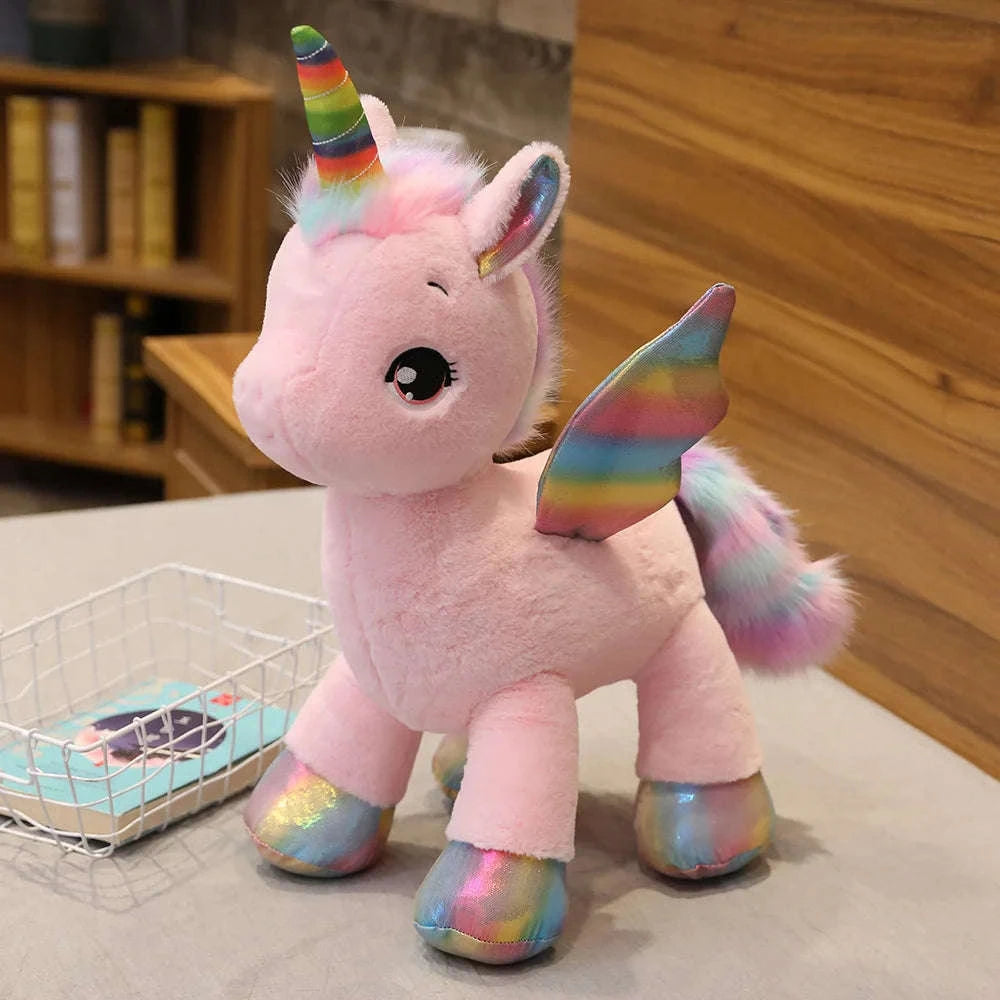 Huggable Soft Unicorn Dream Rainbow Plush Toy-WHITE / 80cm