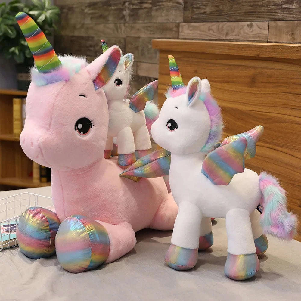 Huggable Soft Unicorn Dream Rainbow Plush Toy-WHITE / 80cm