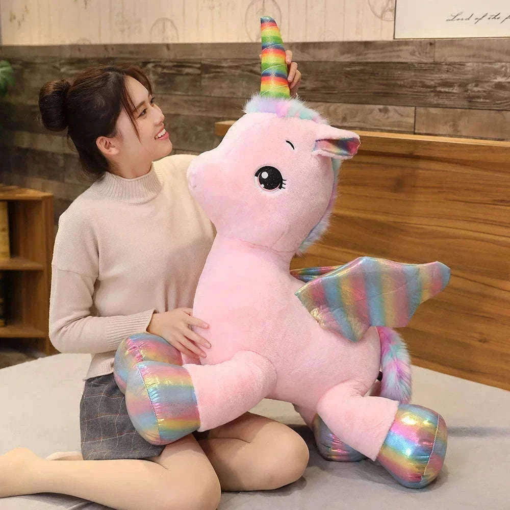 Huggable Soft Unicorn Rainbow Plush Toy for Cozy Comfort-WHITE / 80cm