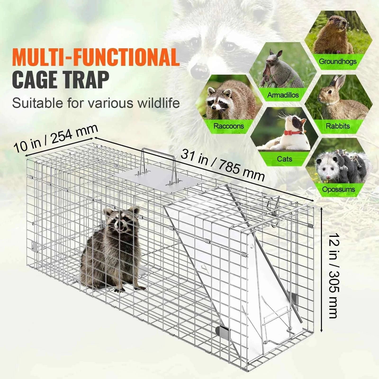 Humane Folding Live Animal Cage Trap with Handle-32 / Poland