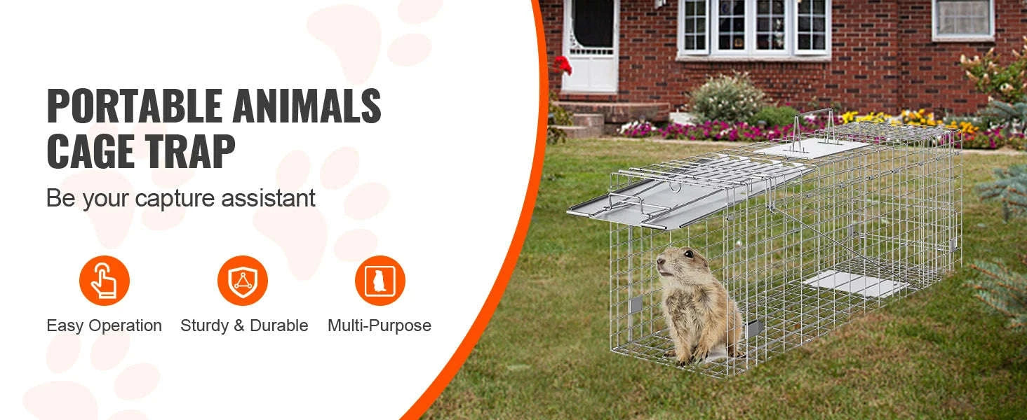 Humane Folding Live Animal Cage Trap with Handle-32 / Poland