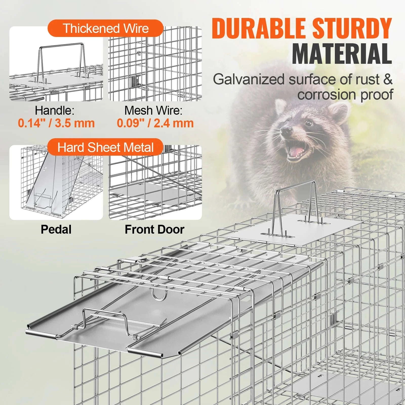 Humane Folding Live Animal Cage Trap with Handle-32 / Poland