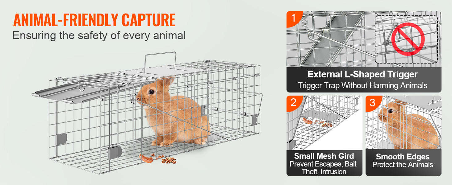 Humane Folding Live Animal Cage Trap with Handle-32 / Poland