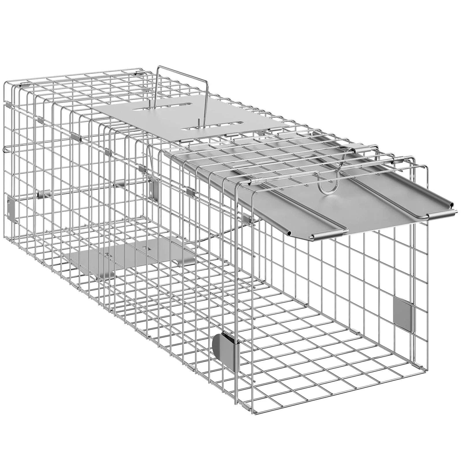 Humane Live Animal Cage Trap Folding Metal Trap with Handle-50 x 20 x 26 inch / United States