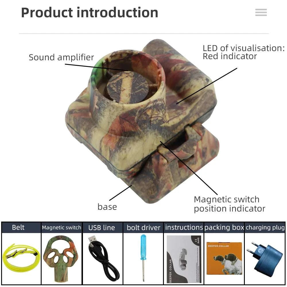 Hunting Dog Beeper Collar with Sound Localization & Waterproof Design-Yellow