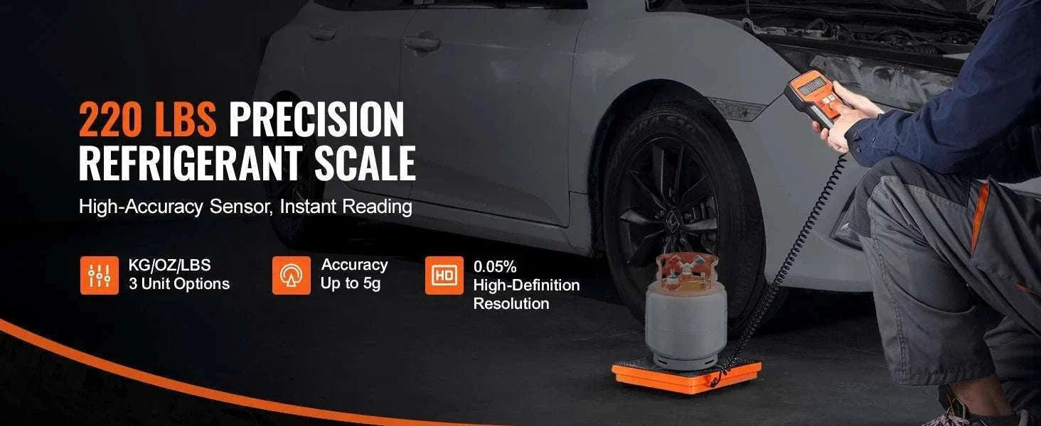 HVAC Refrigerant Scale 220 lb with Remote Control 5g Precision-220 LBS / United States