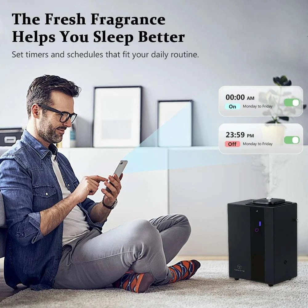 HVAC Smart Aroma Diffuser 4000m³ Coverage App-Controlled Oil System-Black Aroma Diffuser / US / Poland