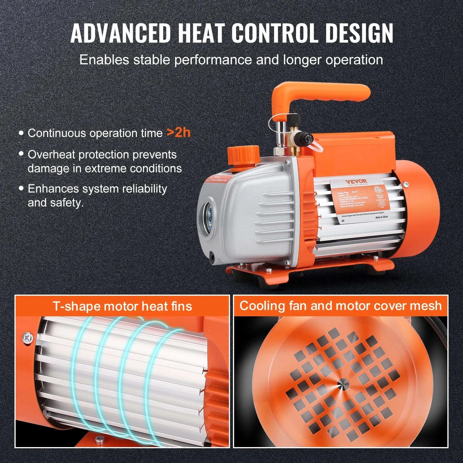HVAC Vacuum Pump 1 & 2 Stage 3.5–7 CFM AC120V Refrigeration Tool-5CFM 250W 2 Stage / United States