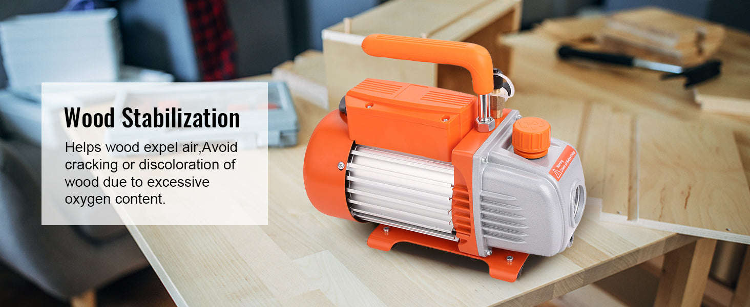 HVAC Vacuum Pump 1 & 2 Stage 3.5–7 CFM AC120V Refrigeration Tool-5CFM 250W 2 Stage / United States