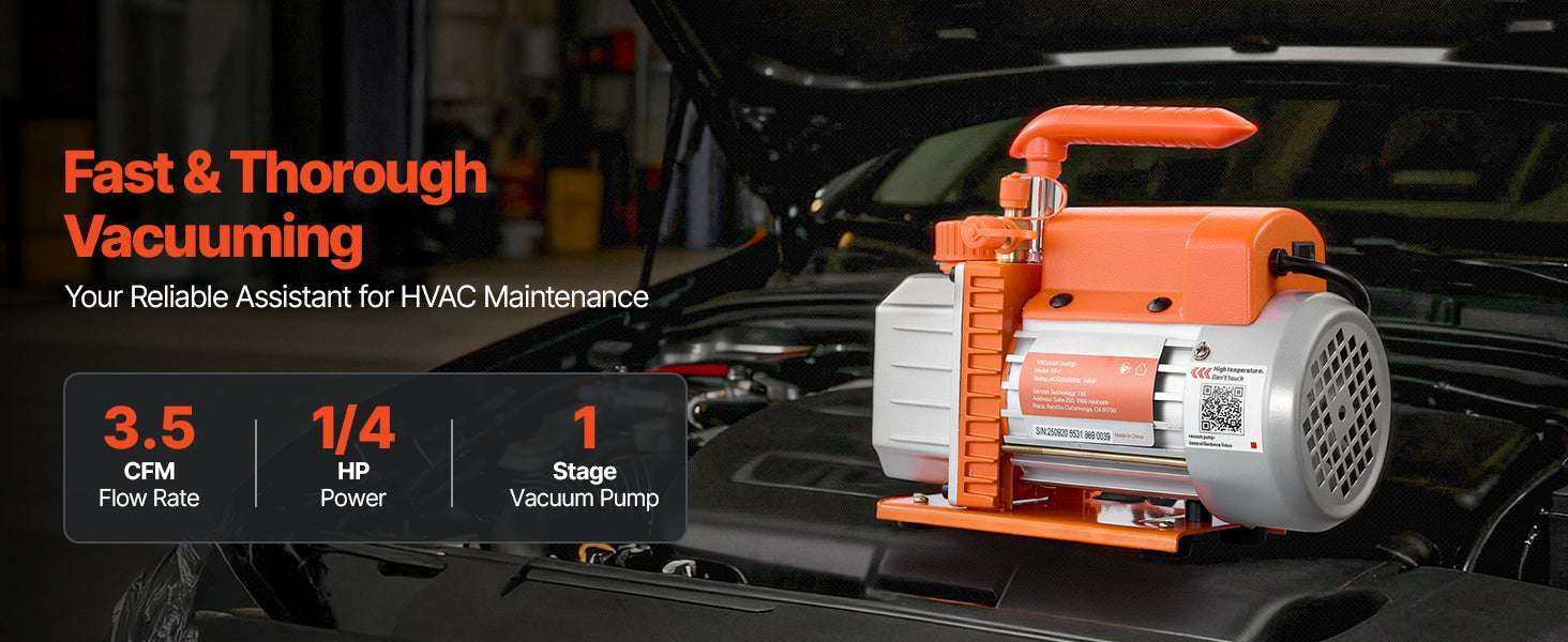 HVAC Vacuum Pump 3.5–7CFM Rotary Vane for AC Systems-3.5CFM 180W 1 Stage / US / United States