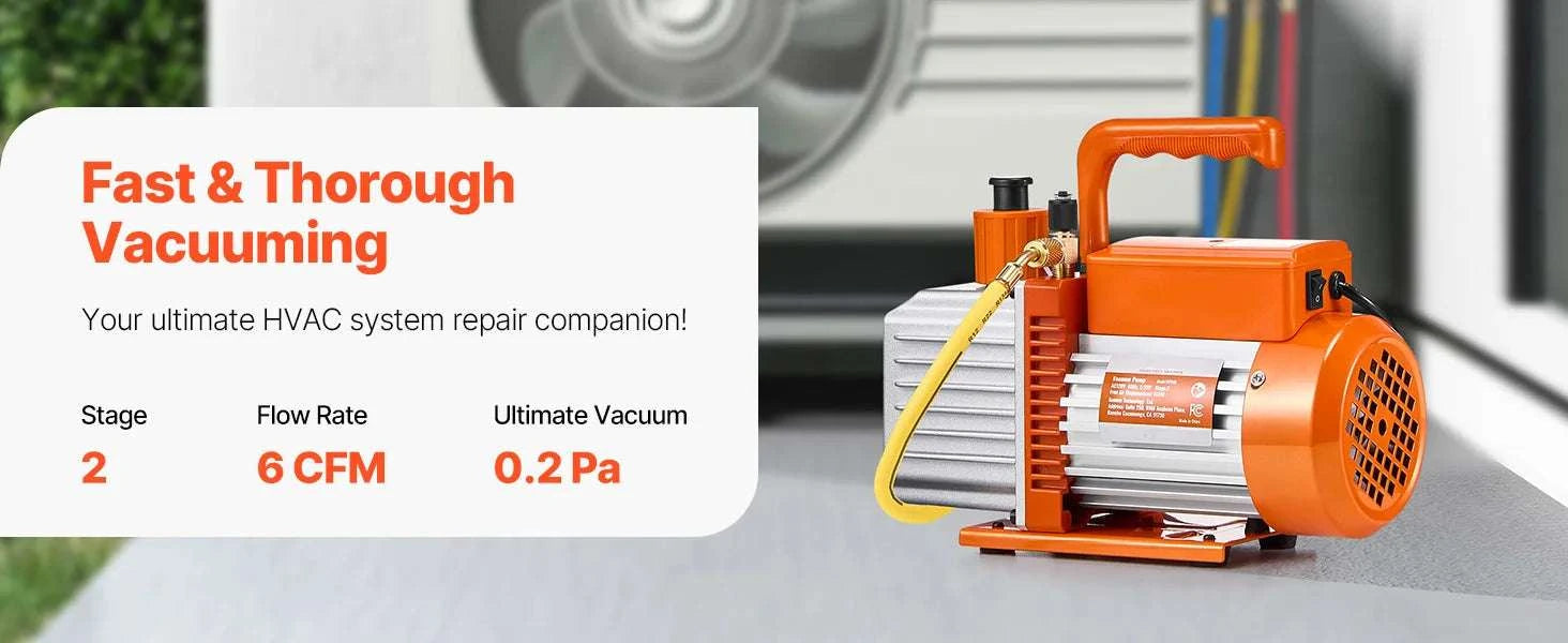 HVAC Vacuum Pump 3.5–9 CFM Single & Dual Stage for AC Systems-5CFM 1-2HP 1 Stage / EU / CZECH REPUBLIC