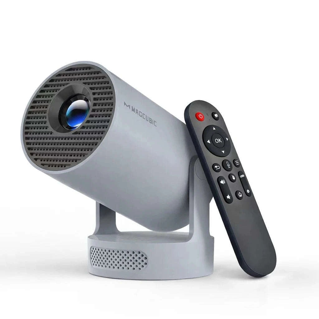 HY300 Pro Mini Projector 720P Android WiFi 6 BT5.4 Home Theater-ProNewWhite-Voice RC / US Plug / United States
