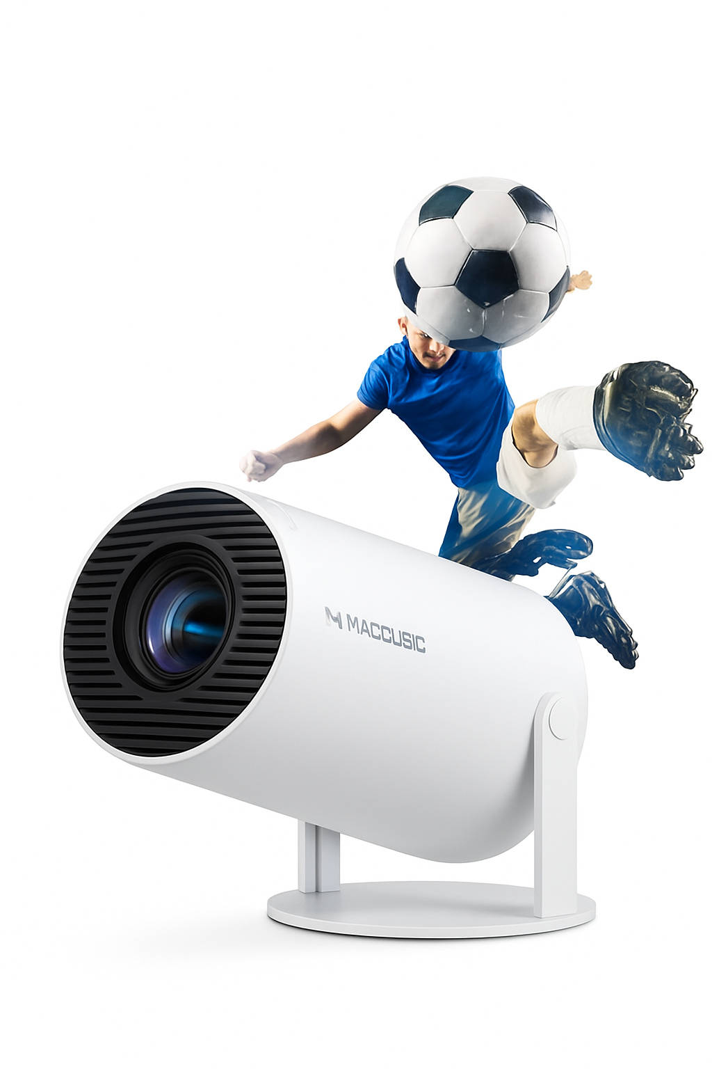 HY300 Pro Mini Projector with Android 14, WiFi 6 & 180° Rotation