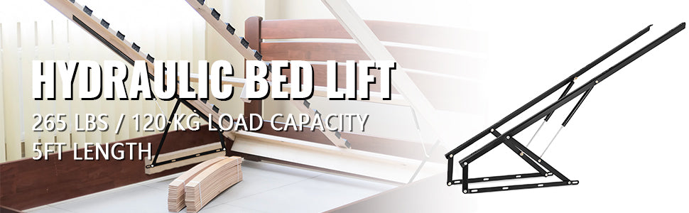 SucceBuy sæt med 5FT 4FT tung pneumatisk opbevaringsseng løftemekanisme gasfjeder støtte hængsel seng sofa opbevaringsplads besparelse