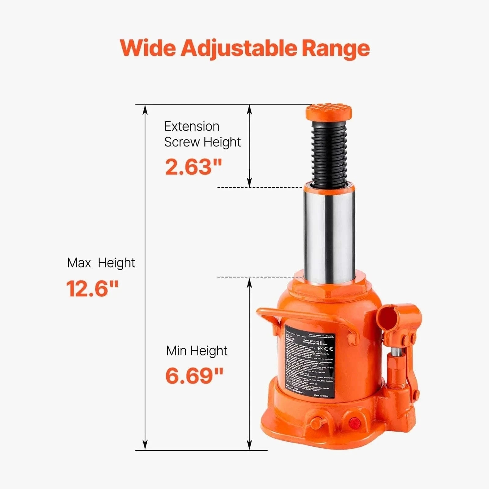 Hydraulic Bottle Jack 20 Ton for Trucks, SUVs and RVs-50TON / CZECH REPUBLIC