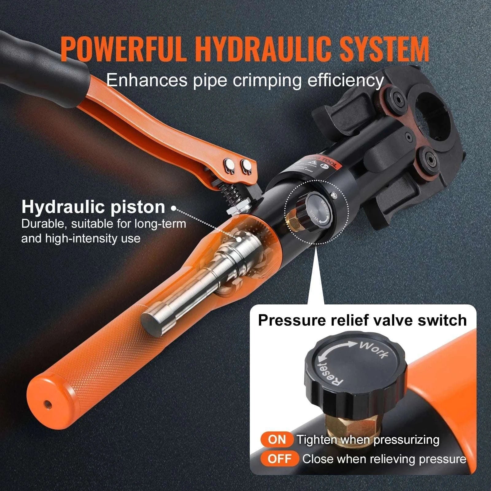 Hydraulic Copper Pipe Crimping Tool with 8 Dies for PEX Rings-8 Dies / United States