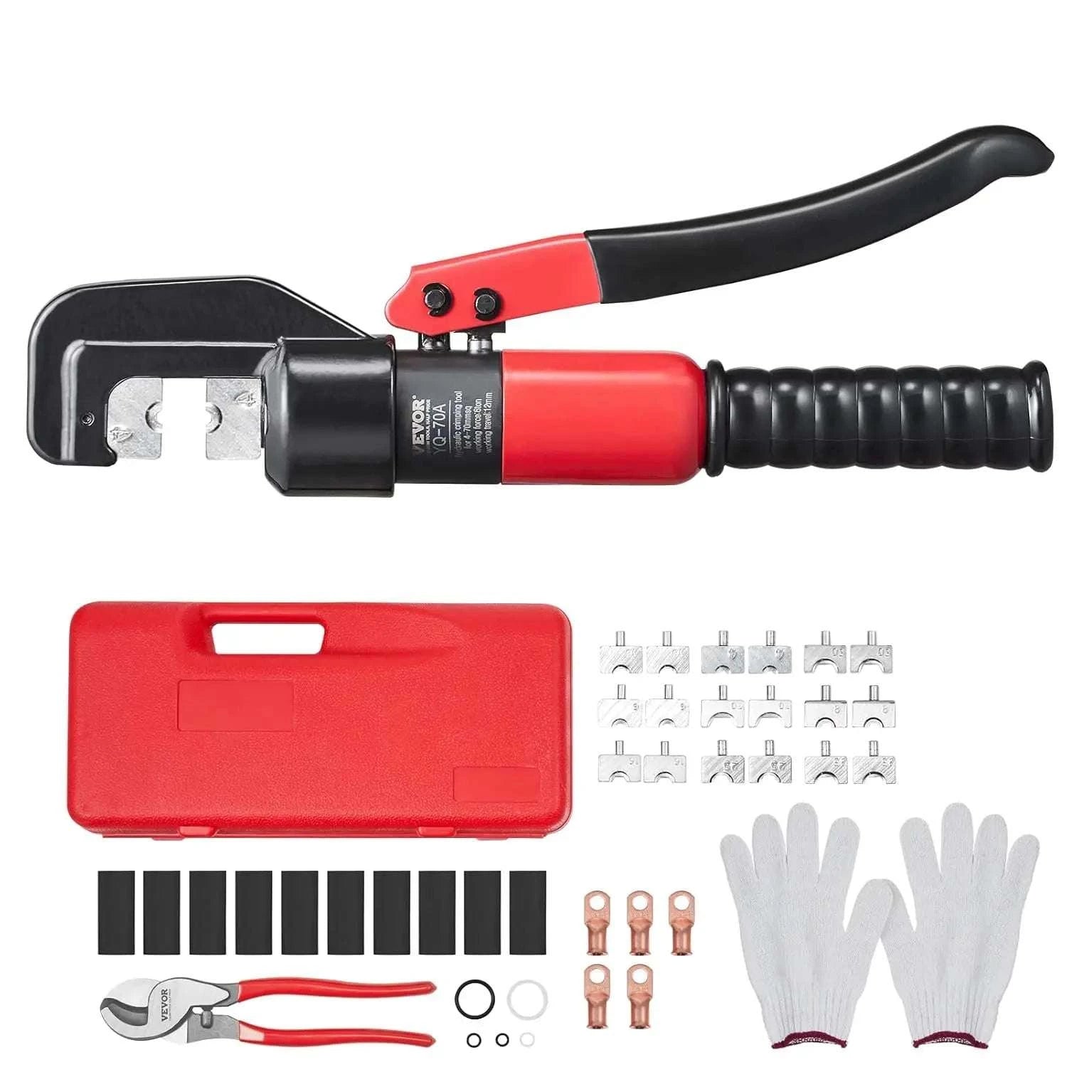 Hydraulic Crimping Tool Kit with 9 Dies AWG12-2/0 and Cutter-United States