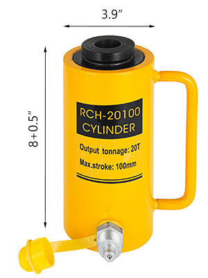SucceBuy Cricchetto idraulico a cilindro cavo 20/30/60T con stantuffo da 50/100mm, cilindro idraulico solido per auto/furgone/barca