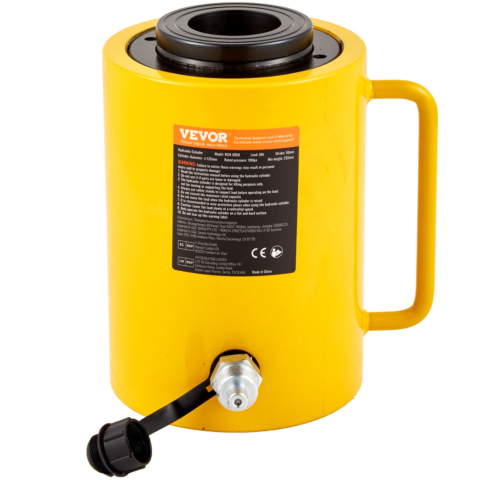 60 Ton Hydraulic Cylinder Jack 2 Inch Stroke Low Profile Ram