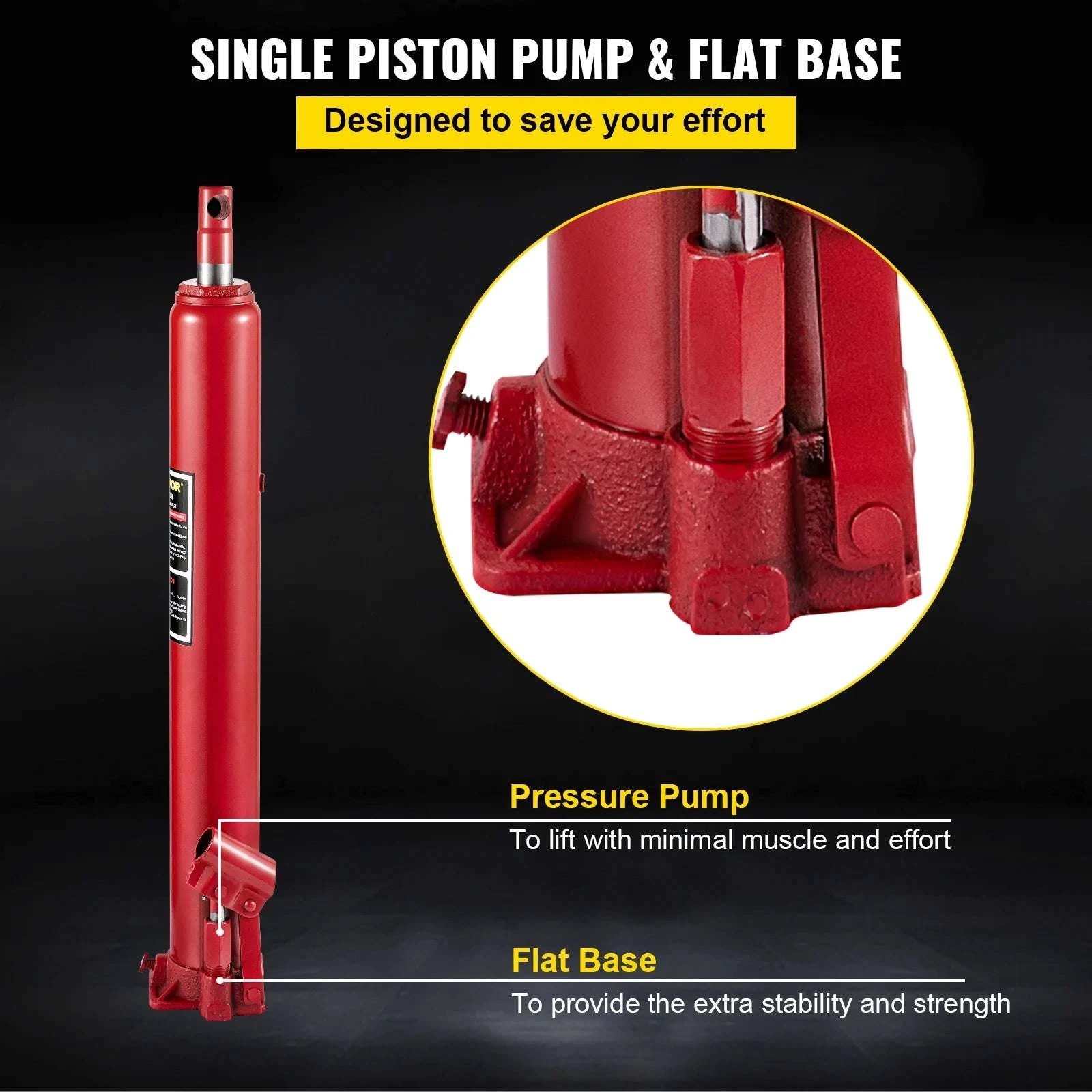 Hydraulic Long Ram Jack 3–12 Ton Engine Hoist Lift Replacement-8 Ton / United States