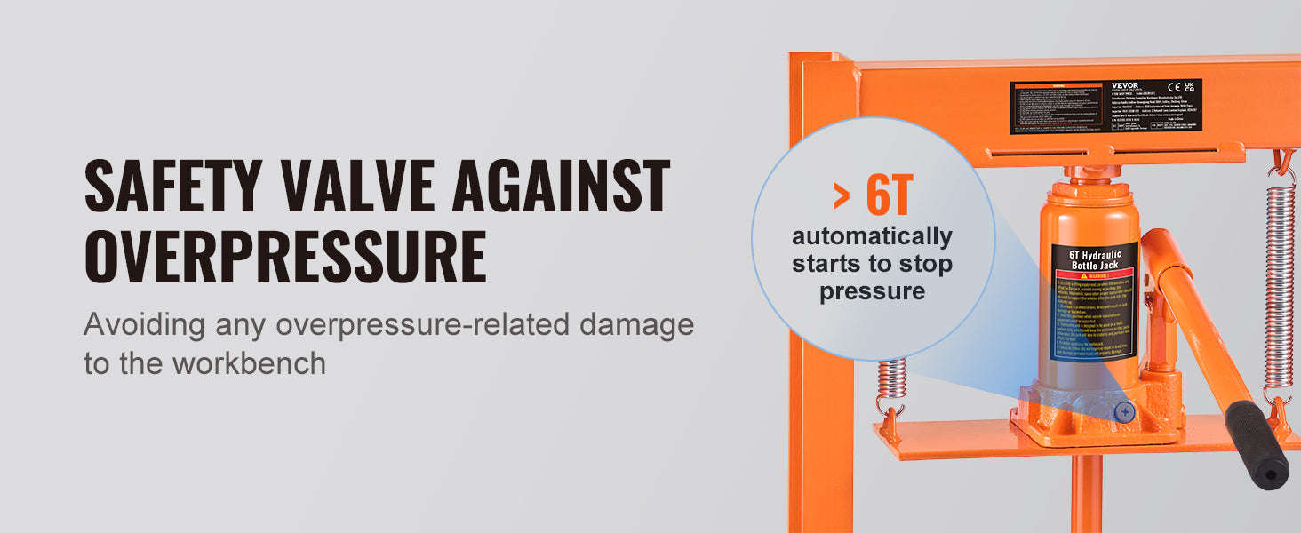 Hydraulic Shop Press 6‑Ton H‑Frame with Press Plates-6T / spain