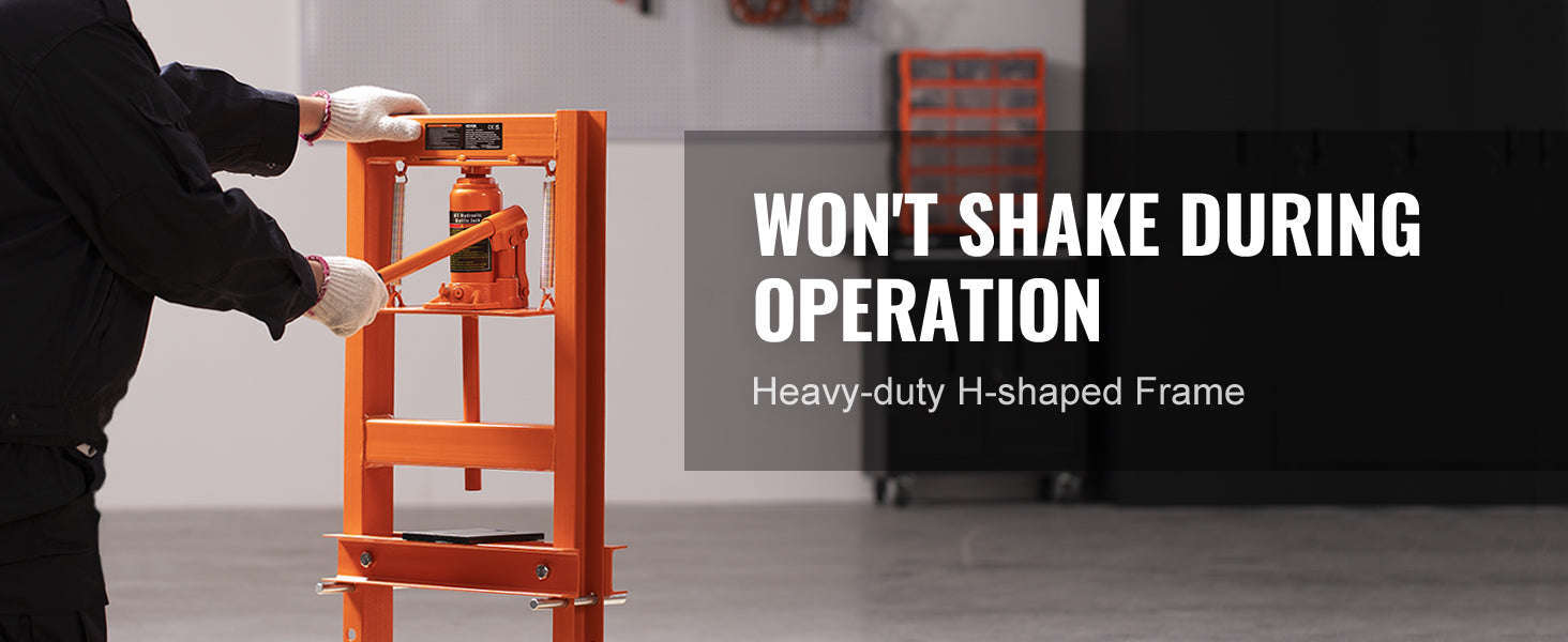 Hydraulic Shop Press 6-Ton H-Frame with Press Plates-6T / United States