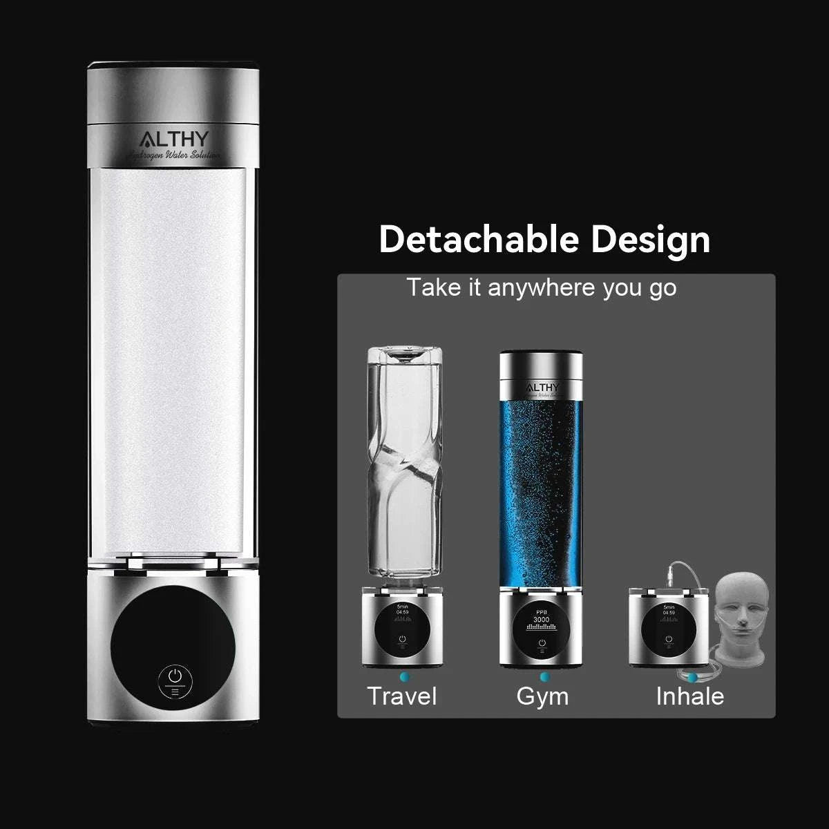 Hydrogen Water Generator Bottle with Dual Chamber & Display-H2-007