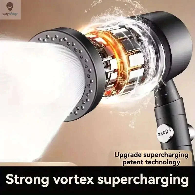HydroLux High-Pressure Shower Head – Powerful Flow, Filtered Water, Multi‑Mode Spray-Silver Set