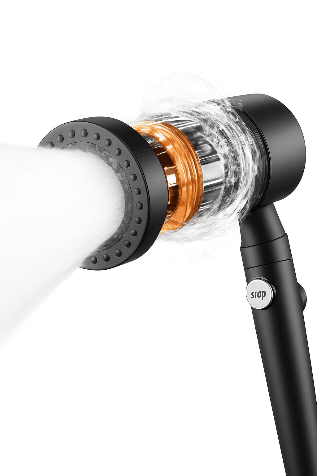 HydroLux High-Pressure Shower Head with Filter and Spray Modes-Silver Set