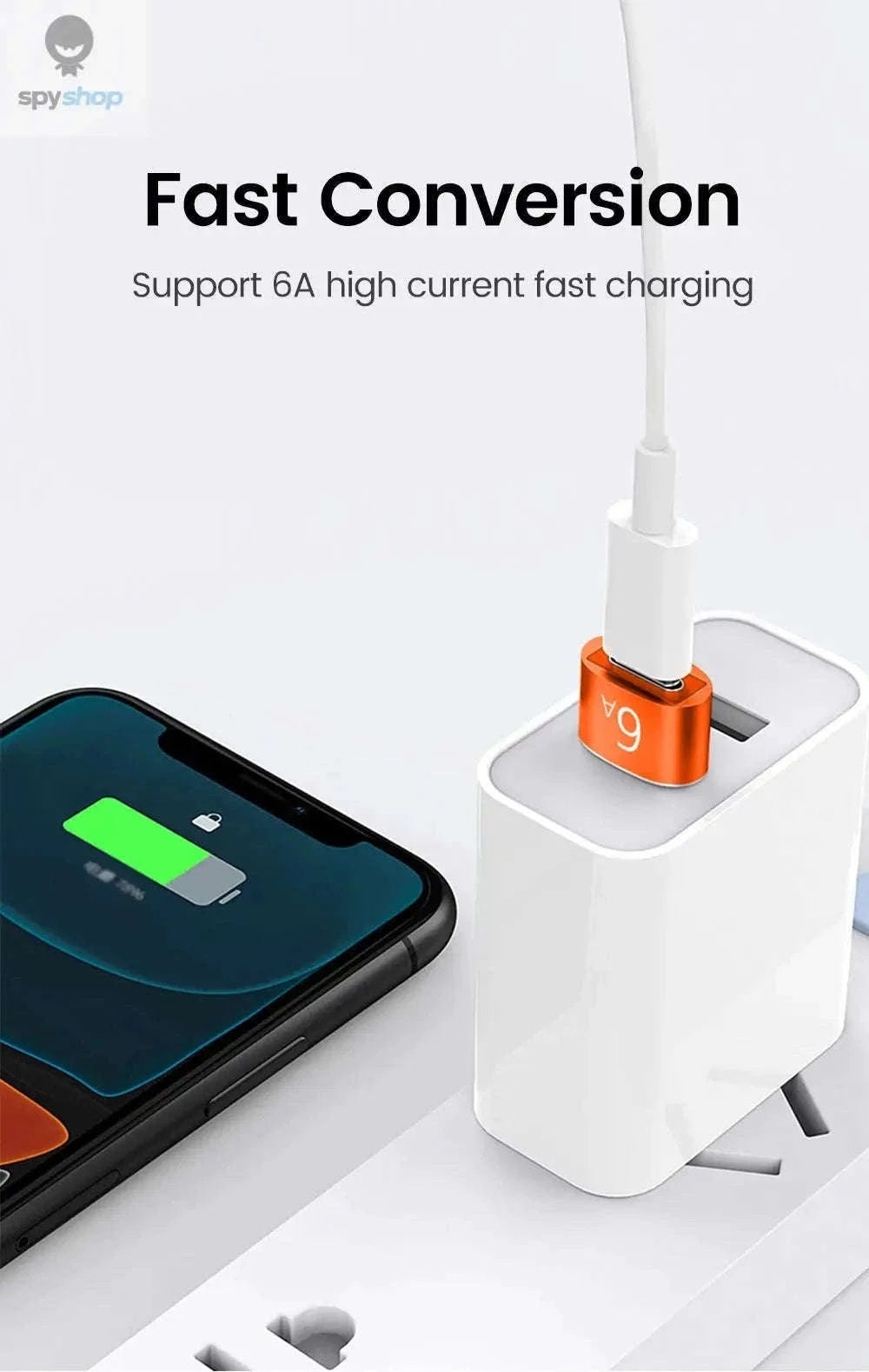 HyperLink 10A OTG USB-C Adapter for Fast Charging and USB 3.0-BlackA