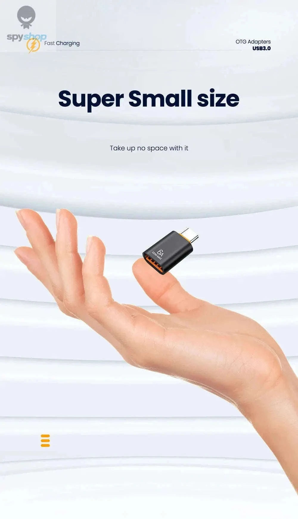 HyperLink 10A OTG USB-C Adapter for Fast Charging and USB 3.0-BlackA