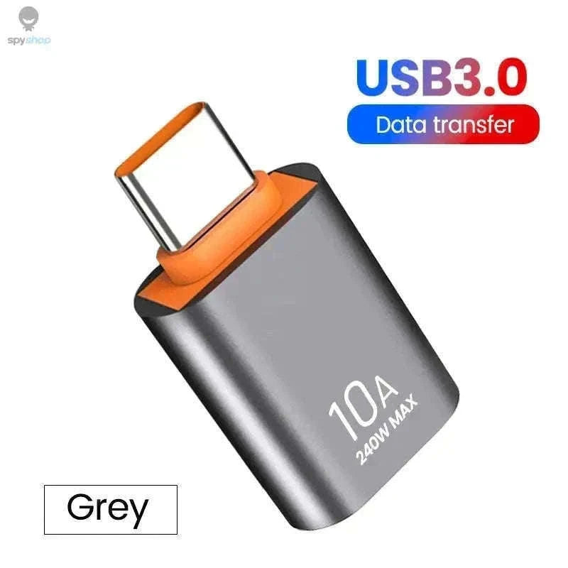 HyperLink 10A OTG USB-C Adapter for Fast Charging and USB 3.0-BlackA