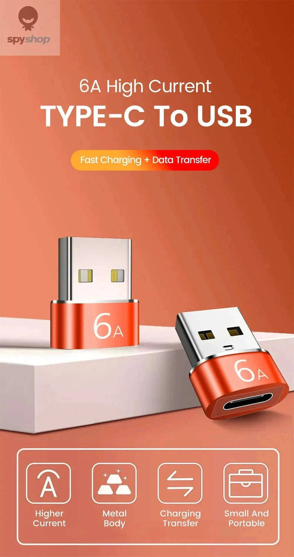HyperLink 10A OTG USB-C Adapter for Fast Charging and USB 3.0-BlackA