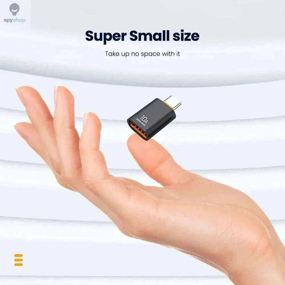 HyperLink 10A OTG USB-C Adapter for Fast Charging and USB 3.0-BlackA