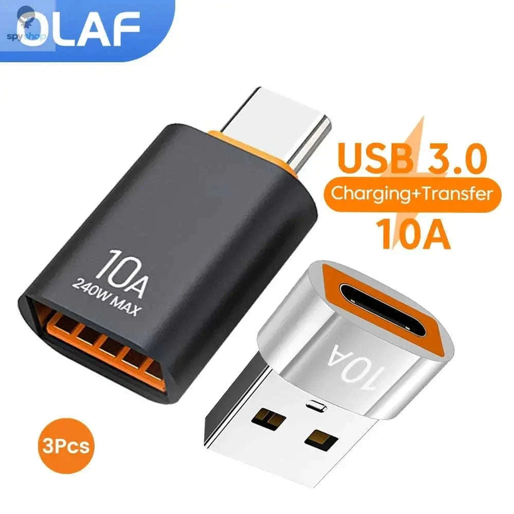 HyperLink 10A OTG USB-C Adapter for Fast Charging and USB 3.0-BlackA