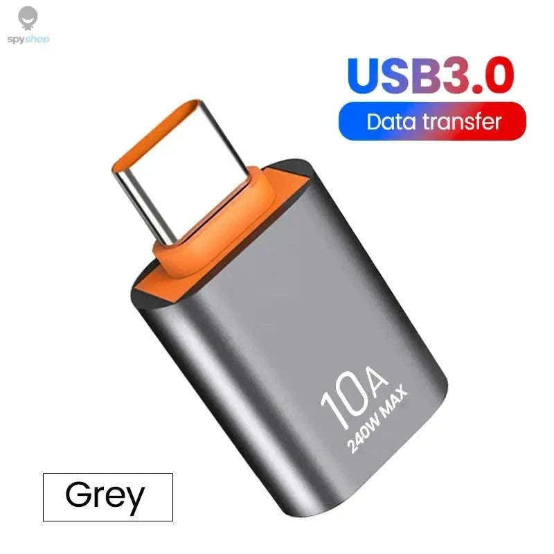 HyperLink 10A OTG USB-C Adapter for Fast Charging and USB 3.0-BlackA