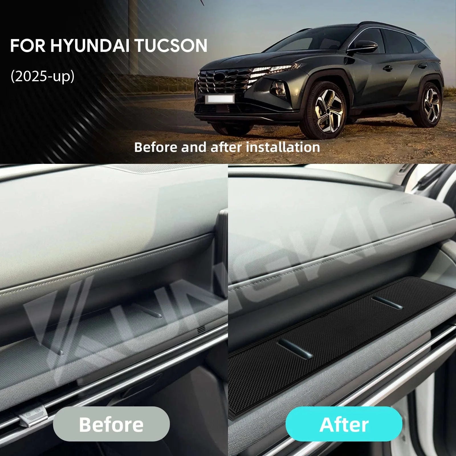Hyundai Tucson 2025-2026 Glove Box Storage Organizer Tray-1PCS Black / Only For LHD / Germany