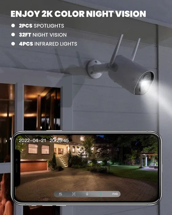 External surveillance camera with battery, 1080P WiFi with 10400 mAh battery, night vision, two-way sound, waterproof Spy-shop.com