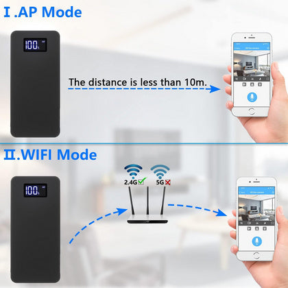 10000mAh Mini Camera Powerbank WiFi – 1080P HD Portable Surveillance with Night Vision for Indoor Use - Spy-shop.com