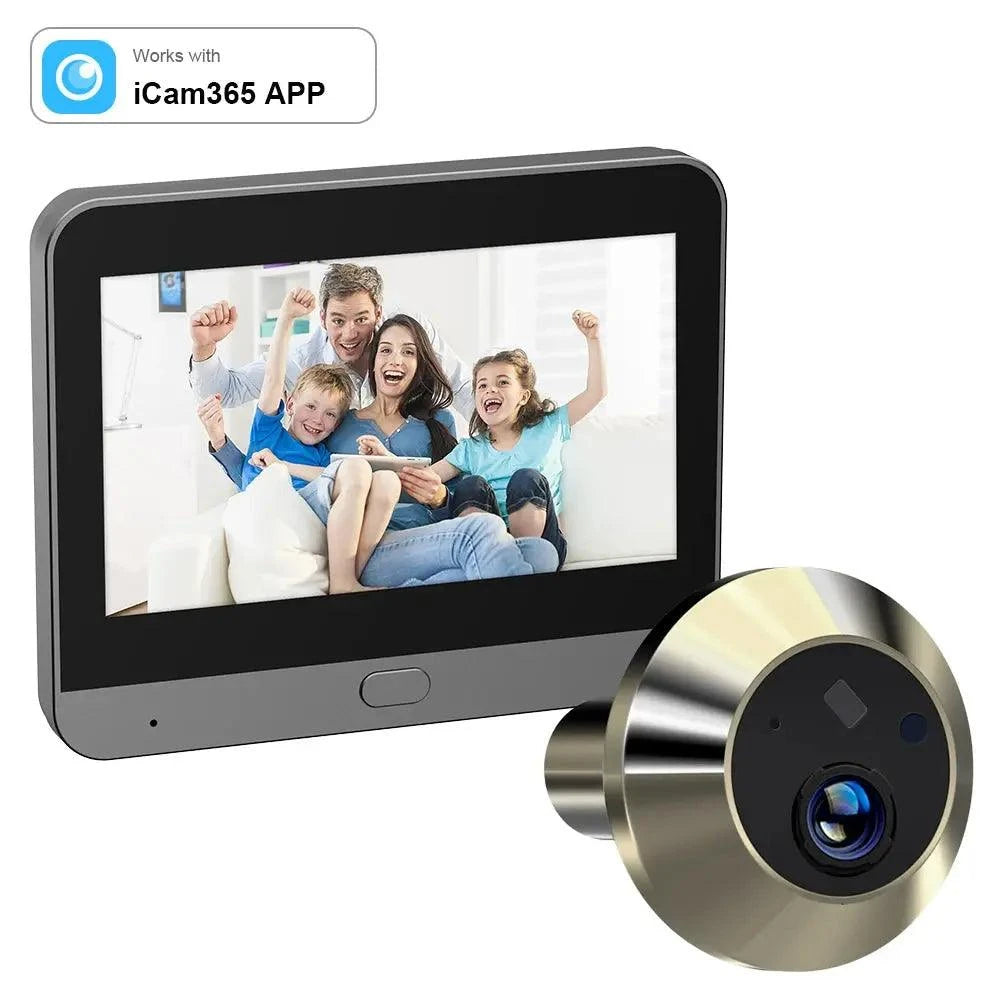 ICam365 WiFi Door Peephole Camera – 1080P HD View, Night Vision, Smart Alerts-Door Cam 128G
