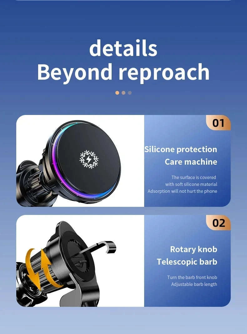 Ice Cooling Magnetic Car Charger Stand-Black