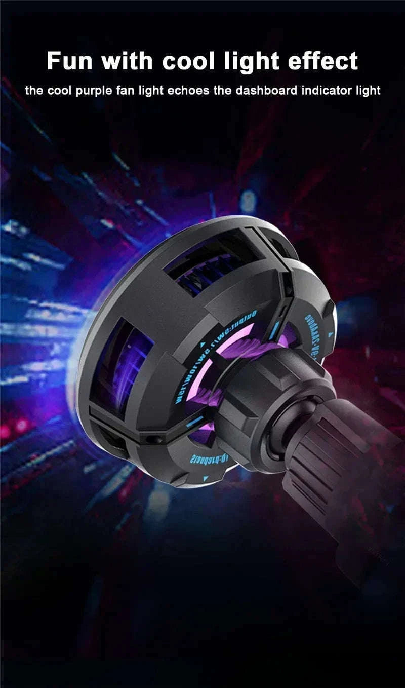 Ice Cooling Magnetic Car Charger Stand with 15W Wireless Charging-Black