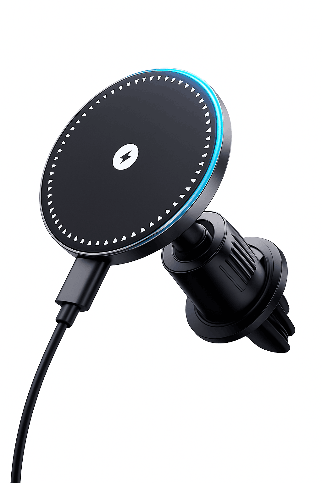 Ice Cooling Magnetic Wireless Car Charger Stand-Black