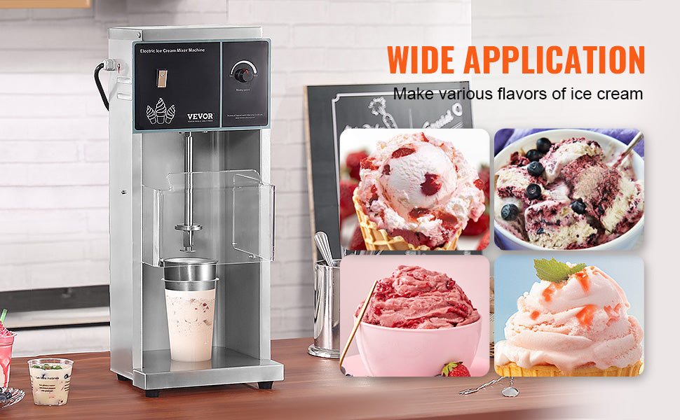 High-Speed Ice Cream Blender Mixer with Speed Adjustment