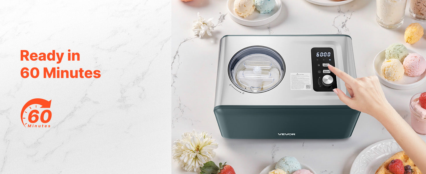 Machine à glace automatique avec compresseur 1,5 QT sans pré-congélation