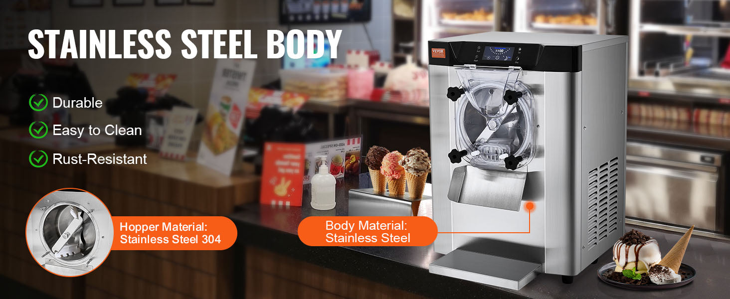 Macchina per gelato commerciale da 4,5L, produttore da banco di gelato duro da 12L/h
